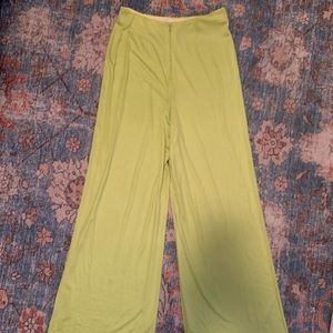 julio pucci neon green wide leg pants